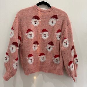 Festive Pink Santa Sweater